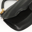 Chloe Goldie Hand Bag Leather Black Gold Auth sw713-12