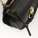 Chloe Goldie Hand Bag Leather Black Gold Auth sw713-14