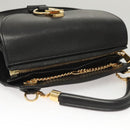 Chloe Goldie Hand Bag Leather Black Gold Auth sw713-6