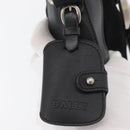 BALLY Shoulder Bag Suede Leather Black Silver Auth sw721A-14
