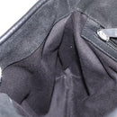 BALLY Shoulder Bag Suede Leather Black Silver Auth sw721A-19