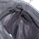 BALLY Shoulder Bag Suede Leather Black Silver Auth sw721A-20