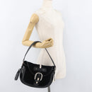 BALLY Shoulder Bag Suede Leather Black Silver Auth sw721A-24