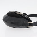 BALLY Shoulder Bag Suede Leather Black Silver Auth sw721A-4