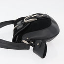 BALLY Shoulder Bag Suede Leather Black Silver Auth sw721A-5