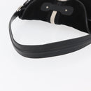 BALLY Shoulder Bag Suede Leather Black Silver Auth sw721A-7