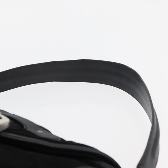 BALLY Shoulder Bag Suede Leather Black Silver Auth sw721A