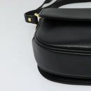 Burberrys Shoulder Bag Leather Black Gold Auth sw722-9