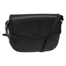 Burberrys Shoulder Bag Leather Black Gold Auth sw722-1