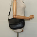 Burberrys Shoulder Bag Leather Black Gold Auth sw722-21