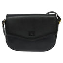 Burberrys Shoulder Bag Leather Black Gold Auth sw722-13