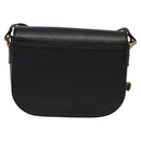 Burberrys Shoulder Bag Leather Black Gold Auth sw722-2