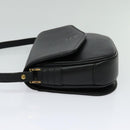 Burberrys Shoulder Bag Leather Black Gold Auth sw722-3