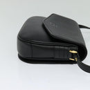 Burberrys Shoulder Bag Leather Black Gold Auth sw722-4