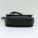 Burberrys Shoulder Bag Leather Black Gold Auth sw722-5