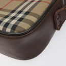 Burberrys Nova Check Shoulder Bag Canvas Beige Gold Auth sw723-9