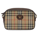 Burberrys Nova Check Shoulder Bag Canvas Beige Gold Auth sw723-13