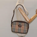 Burberrys Nova Check Shoulder Bag Canvas Beige Gold Auth sw723-20