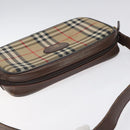 Burberrys Nova Check Shoulder Bag Canvas Beige Gold Auth sw723-6