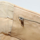 CHANEL Camelia Choco Bar Hand Bag Canvas Beige Silver CC Auth sw727-19