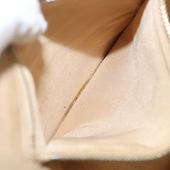 CHANEL Camelia Choco Bar Hand Bag Canvas Beige Silver CC Auth sw727