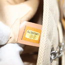 CHANEL Camelia Choco Bar Hand Bag Canvas Beige Silver CC Auth sw727-22