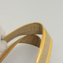 CHANEL Camelia Choco Bar Hand Bag Canvas Beige Silver CC Auth sw727-9