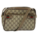 GUCCI GG Supreme Web Sherry Line Bag PVC Beige Gold 904 02 049 Auth sw732-1