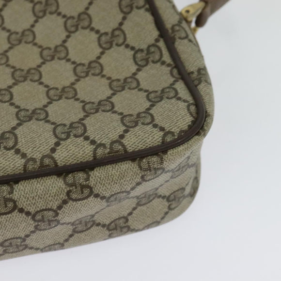GUCCI GG Supreme Web Sherry Line Bag PVC Beige Gold 904 02 049 Auth sw732