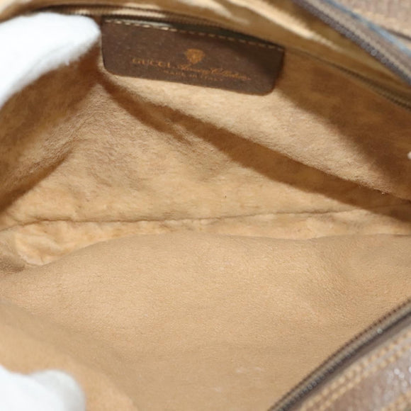 GUCCI GG Supreme Web Sherry Line Bag PVC Beige Gold 904 02 049 Auth sw732