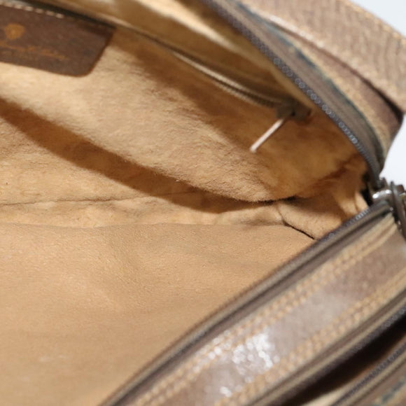 GUCCI GG Supreme Web Sherry Line Bag PVC Beige Gold 904 02 049 Auth sw732