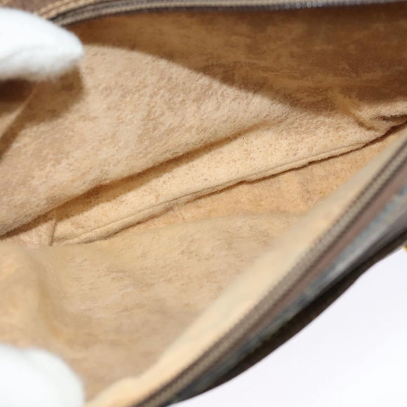 GUCCI GG Supreme Web Sherry Line Bag PVC Beige Gold 904 02 049 Auth sw732