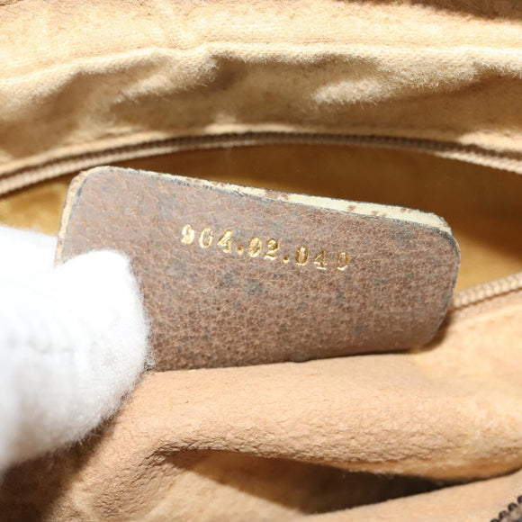 GUCCI GG Supreme Web Sherry Line Bag PVC Beige Gold 904 02 049 Auth sw732