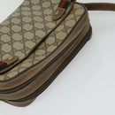 GUCCI GG Supreme Web Sherry Line Bag PVC Beige Gold 904 02 049 Auth sw732-6