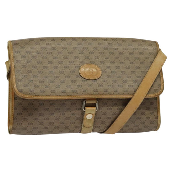 GUCCI Micro GG Supreme Shoulder Bag PVC Beige Gold 001 115 2681 Auth sw738