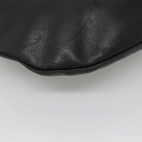 GUCCI Shoulder Bag Leather Black Silver 001 1206 Auth sw739