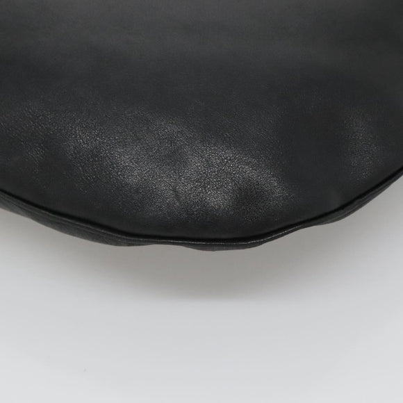 GUCCI Shoulder Bag Leather Black Silver 001 1206 Auth sw739