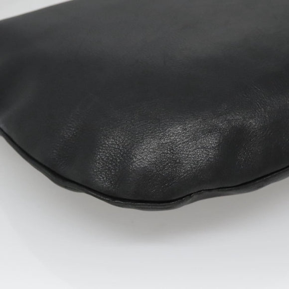 GUCCI Shoulder Bag Leather Black Silver 001 1206 Auth sw739