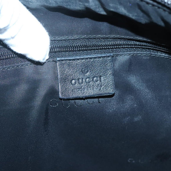 GUCCI Shoulder Bag Leather Black Silver 001 1206 Auth sw739