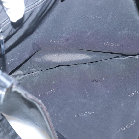 GUCCI Shoulder Bag Leather Black Silver 001 1206 Auth sw739