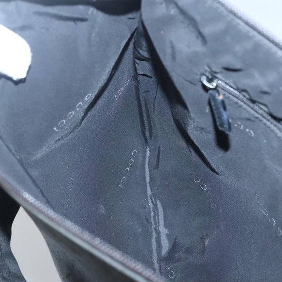 GUCCI Shoulder Bag Leather Black Silver 001 1206 Auth sw739