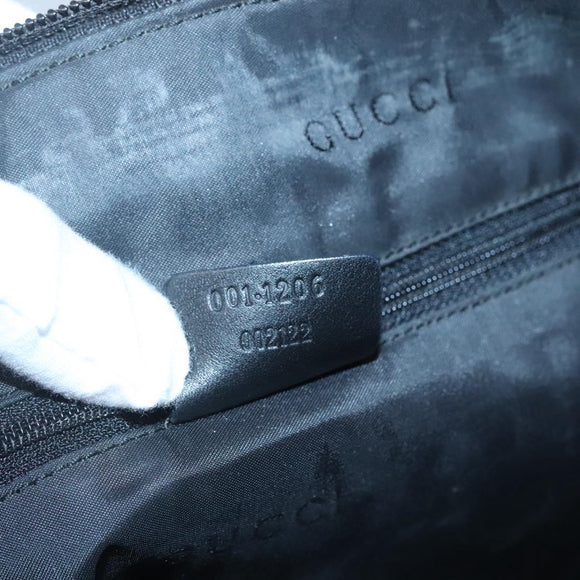 GUCCI Shoulder Bag Leather Black Silver 001 1206 Auth sw739