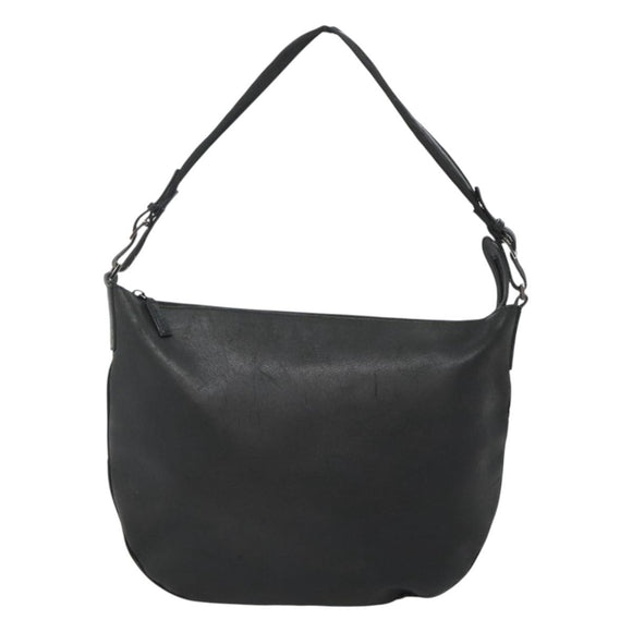 GUCCI Shoulder Bag Leather Black Silver 001 1206 Auth sw739