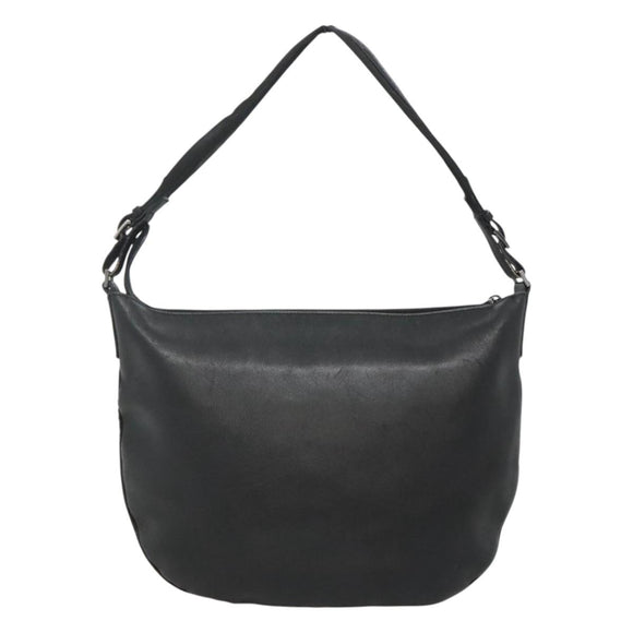 GUCCI Shoulder Bag Leather Black Silver 001 1206 Auth sw739