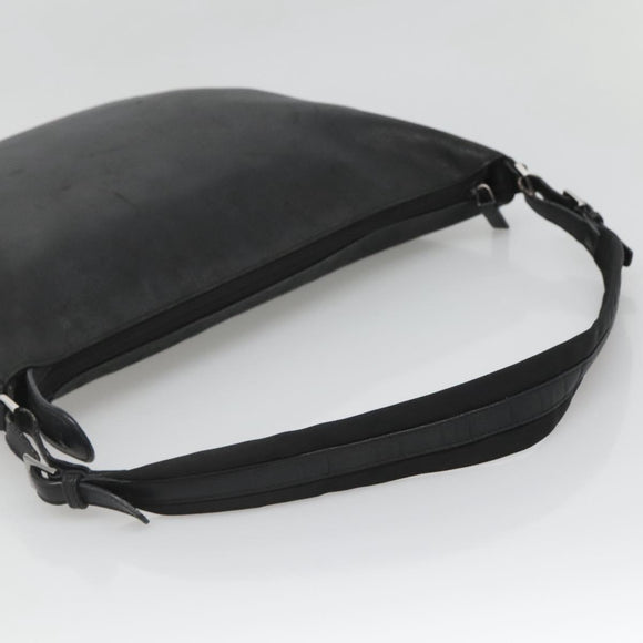 GUCCI Shoulder Bag Leather Black Silver 001 1206 Auth sw739