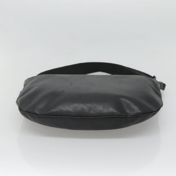 GUCCI Shoulder Bag Leather Black Silver 001 1206 Auth sw739