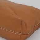 PRADA Hand Bag Leather 2way Beige Gold Auth sw742-9