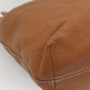 PRADA Hand Bag Leather 2way Beige Gold Auth sw742-16
