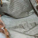 PRADA Hand Bag Leather 2way Beige Gold Auth sw742-11
