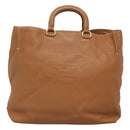 PRADA Hand Bag Leather 2way Beige Gold Auth sw742-13